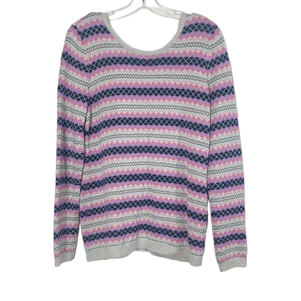 Talbots multicolored scoopneck sweater. Size medium GUC